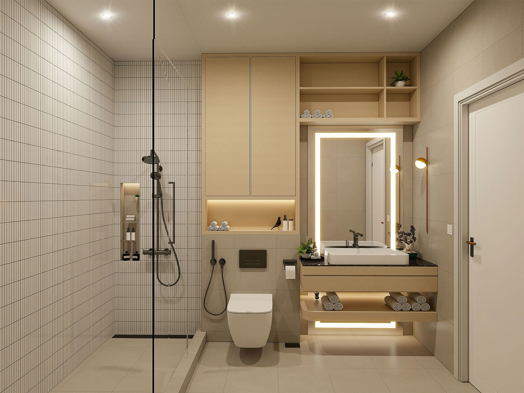 Mehrere Badezimmer in einem Wohnhaus